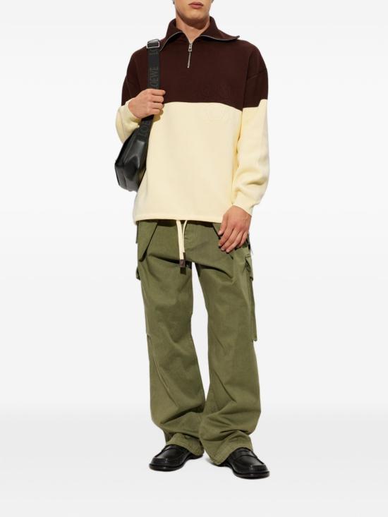 26FW 로에베 코튼 하프 집업 스웨트셔츠 H526Y14 KO93108 BROWN - LOEWE