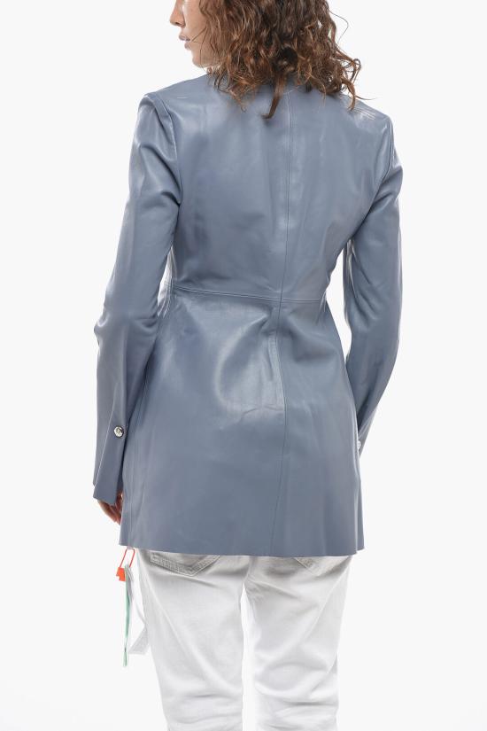  오프화이트 가죽 자켓 OWJE006F21LEA0010600 Blue - OFF WHITE