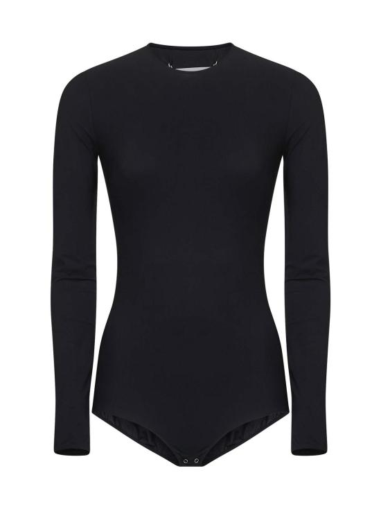  마르지엘라 바디수트 티셔츠 메종  테크니컬 저지 보디수트 블랙
