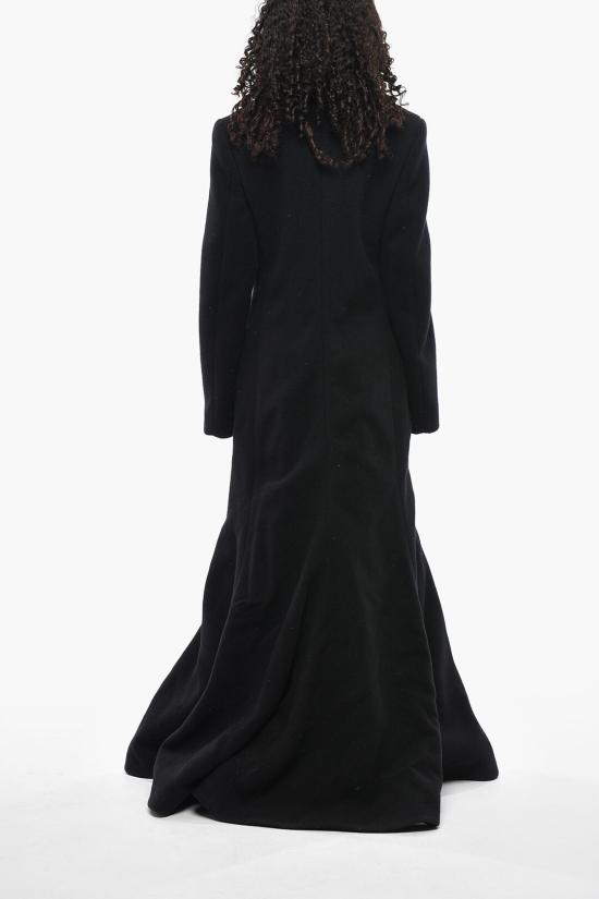  발렌시아가 울 더블 브레스티드 코트 850599TTU07 1000 Black - BALENCIAGA
