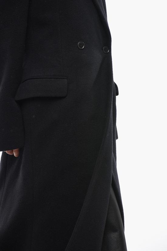  발렌시아가 울 더블 브레스티드 코트 850599TTU07 1000 Black - BALENCIAGA