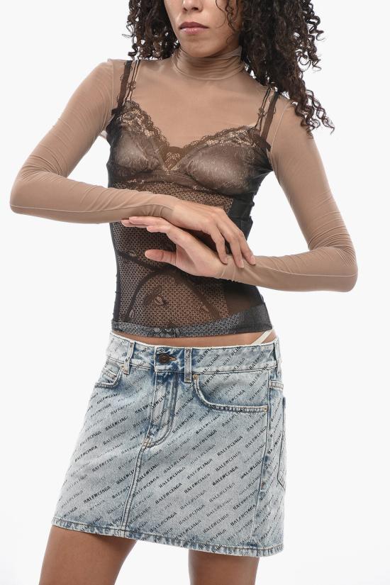  발렌시아가 트롱프 뢰유 란제리 탑 829214 4F4B4 1094 Beige