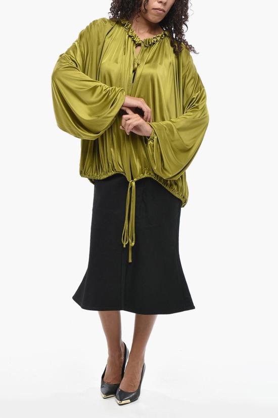  생로랑 블라우스 834202 Y7F98 3363 Green - SAINT LAURENT