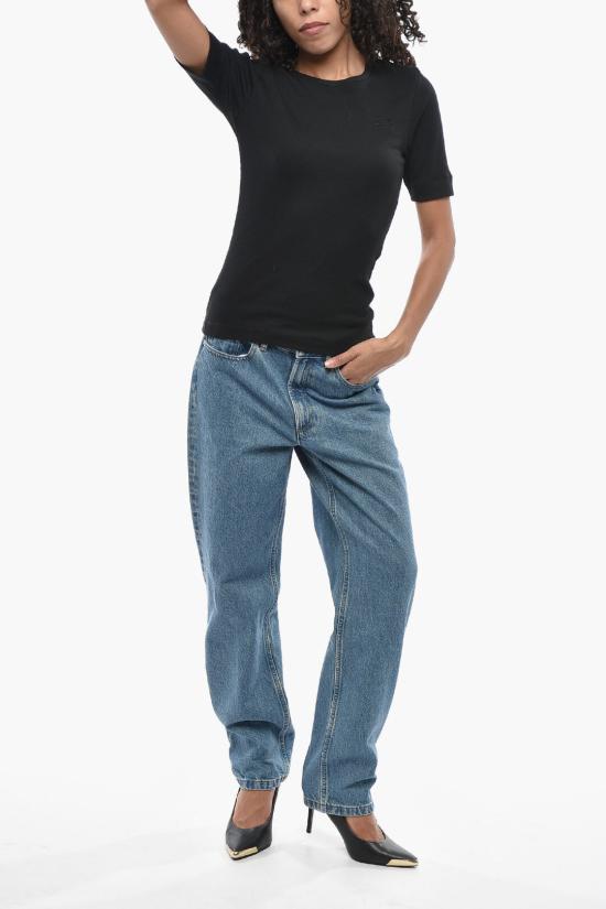  가니 소프트 코튼 립 반팔 티셔츠 A1050182 099 Black - GANNI