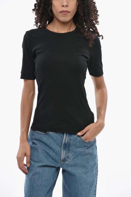  가니 소프트 코튼 립 반팔 티셔츠 A1050182 099 Black