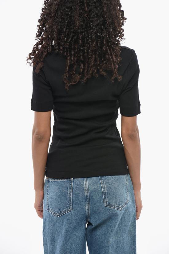  가니 소프트 코튼 립 반팔 티셔츠 A1050182 099 Black - GANNI