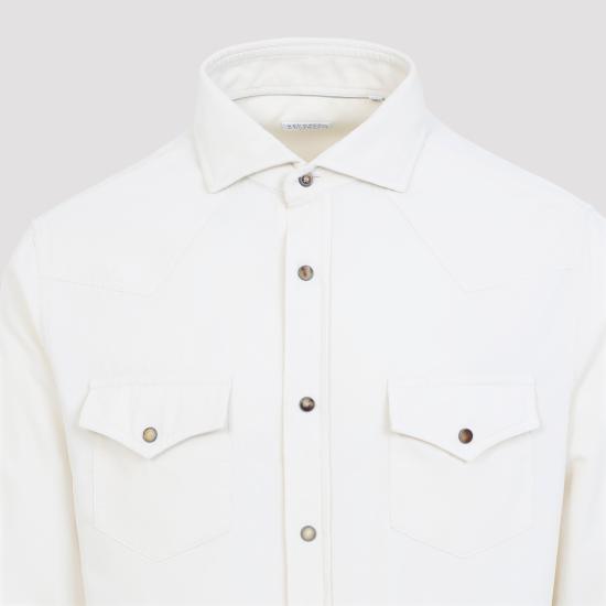 26FW 브루넬로 쿠치넬리 긴팔 셔츠 ML6884008 C6066 BUTTER - BRUNELLO CUCINELLI