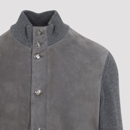 26FW 브루넬로 쿠치넬리 레더 봄버 자켓 MPCLF1955 CWP86 ACCIAIO PIOMBO - BRUNELLO CUCINELLI