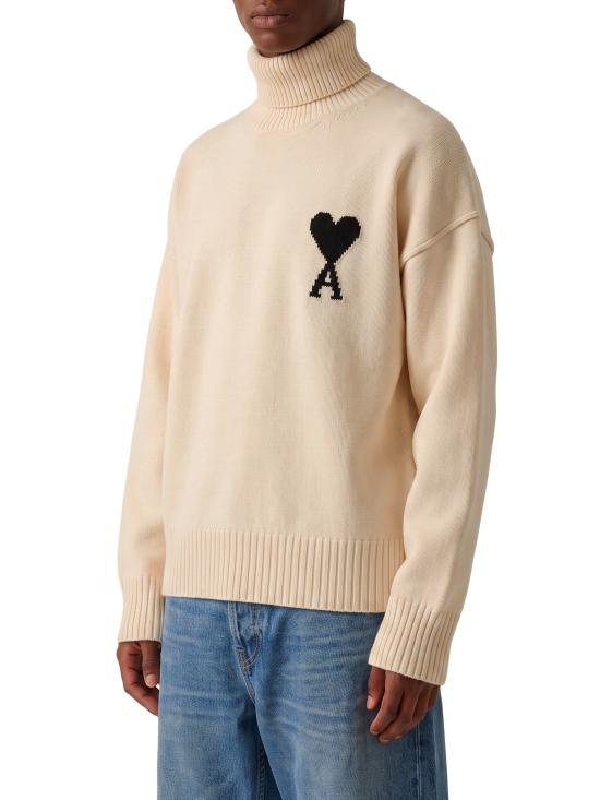 26FW 아미 ADC 터틀넥 스웨터 UKS839 BEIGE - AMI