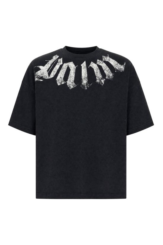 26FW 팜앤젤스 반팔 티셔츠 PAMAA003JR001 1003 BLACK OFF WHITE