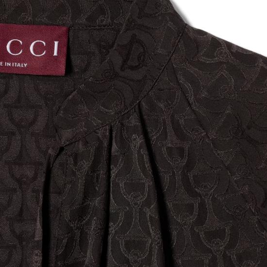 26FW 구찌 프린트 실크 트윌 드레스 853056ZAUM11173 Black - GUCCI