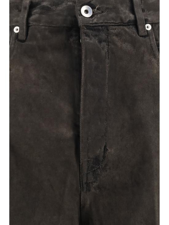  릭 오웬스 데님 팬츠 플레어 밑단 해진 면 청바지 더스트 - RICK OWENS