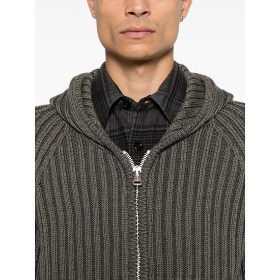26FW 아워레가시 레벨 리브드 니트 후드 집업 M4263LS SAGE GREY - OUR LEGACY