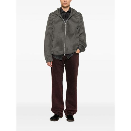 26FW 아워레가시 레벨 리브드 니트 후드 집업 M4263LS SAGE GREY - OUR LEGACY