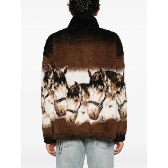 26FW MM6 메종마르지엘라 가디건 M25048 SH2HG0008 001F BROWN WHITE - MM6 MAISON MARGIELA
