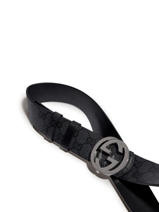 26FW 구찌 인터로킹 G 버클 리버서블 벨트 876356 BLACK - GUCCI