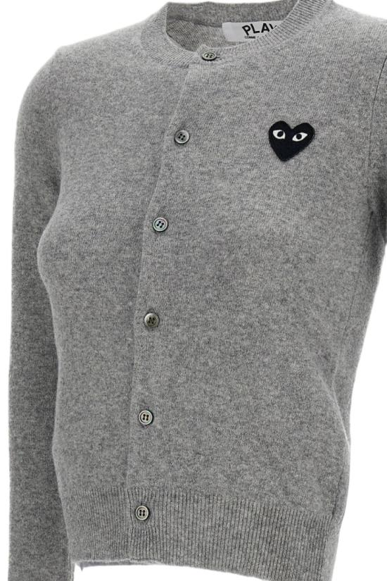 26FW 꼼데가르송 블랙 하트 니트 가디건 AXN0230512 Grey - COMME DES GARCONS