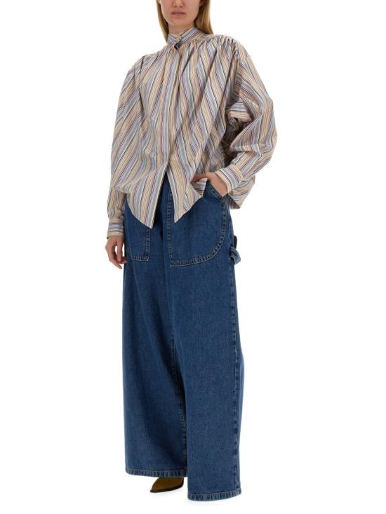  에트로 데님 팬츠 와이드 레그 코튼 진 데님 - ETRO