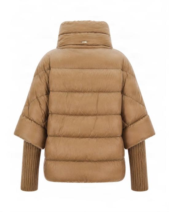 26FW 에르노 하이 넥 퀼팅 케이프 7284022 Brown - HERNO