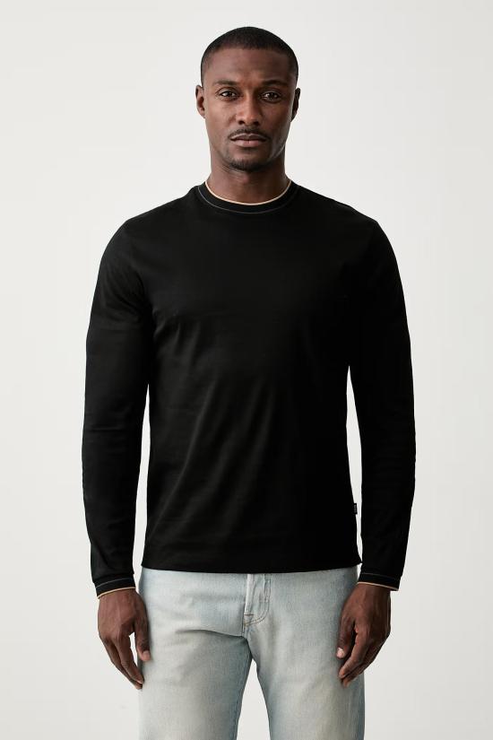 26FW 보스 긴팔 티셔츠 50565601 10277803 01 001 BLACK