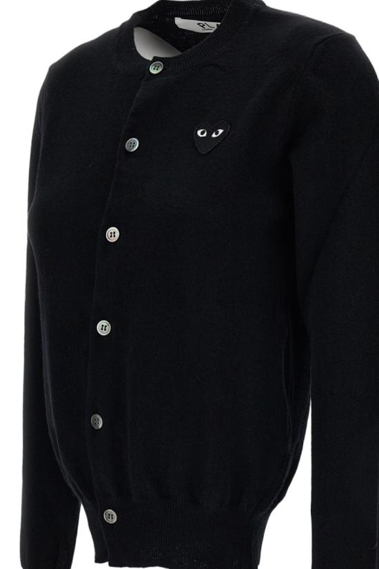 26FW 꼼데가르송 블랙 하트 니트 가디건 AXN0230511 Black - COMME DES GARCONS