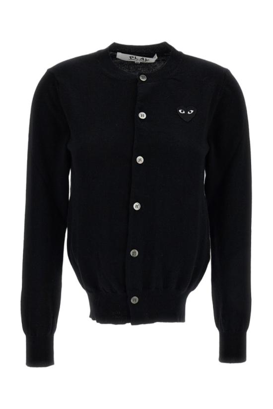 26FW 꼼데가르송 블랙 하트 니트 가디건 AXN0230511 Black