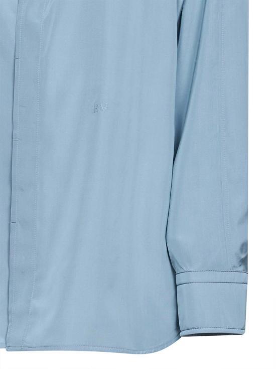  보테가베네타 긴팔 티셔츠 보테가 베네타 실크 블렌드 셔츠 라이트 블루 - BOTTEGA VENETA