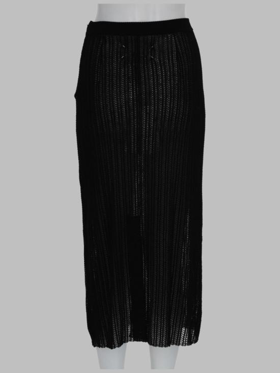  마르지엘라 미디 스커트 메종  골지 니트  블랙 - MAISON MARGIELA