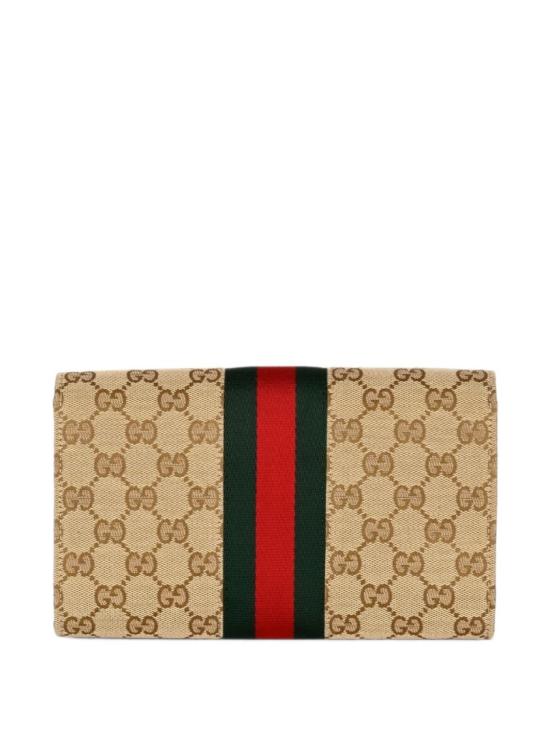26FW 구찌 홀스빗 웹 스트랩 지갑 867120FAF889645 Brown - GUCCI