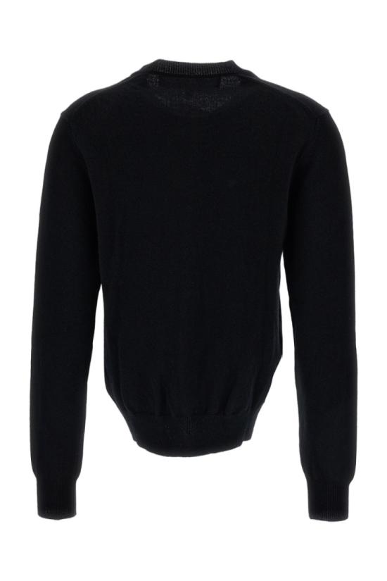 26FW 꼼데가르송 플레이 화이트 하트 니트 가디건 AXN0610511 Black - COMME DES GARCONS