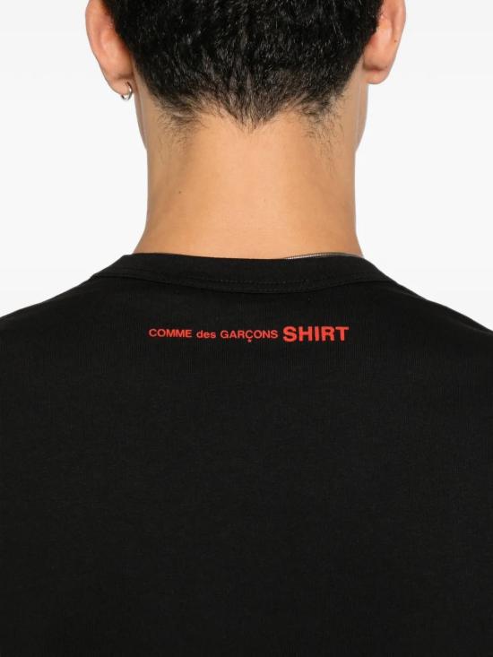 26FW 꼼데가르송 반팔 티셔츠 FR T007 W26 1 BLACK RED - COMME DES GARCONS