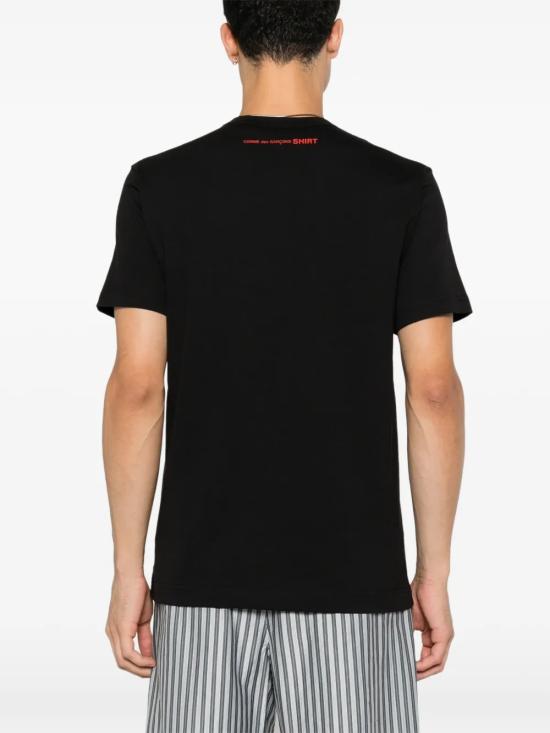 26FW 꼼데가르송 반팔 티셔츠 FR T007 W26 1 BLACK RED - COMME DES GARCONS