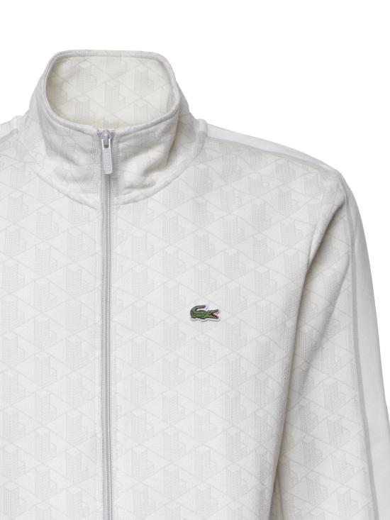 26FW 라코스테 모노그램 집업 스웨트셔츠 SH1368 4IW WHITE - LACOSTE