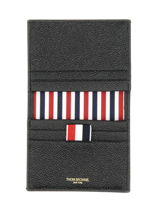 26FW 톰브라운 페블 그레인 더블 카드 홀더 MAW021L 00198001 Grey - THOM BROWNE