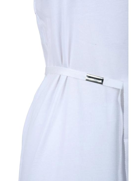  앤 드뮐미스터 원피스 화이트 디컨스트럭티드 미니멀리스트 코튼 맥시 드레스 - ANN DEMEULEMEESTER