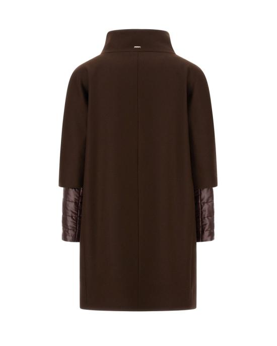 26FW 에르노 울트라라이트 나일론 콤비 울 코트 9198614 Black - HERNO