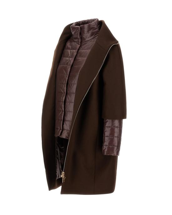 26FW 에르노 울트라라이트 나일론 콤비 울 코트 9198614 Black - HERNO