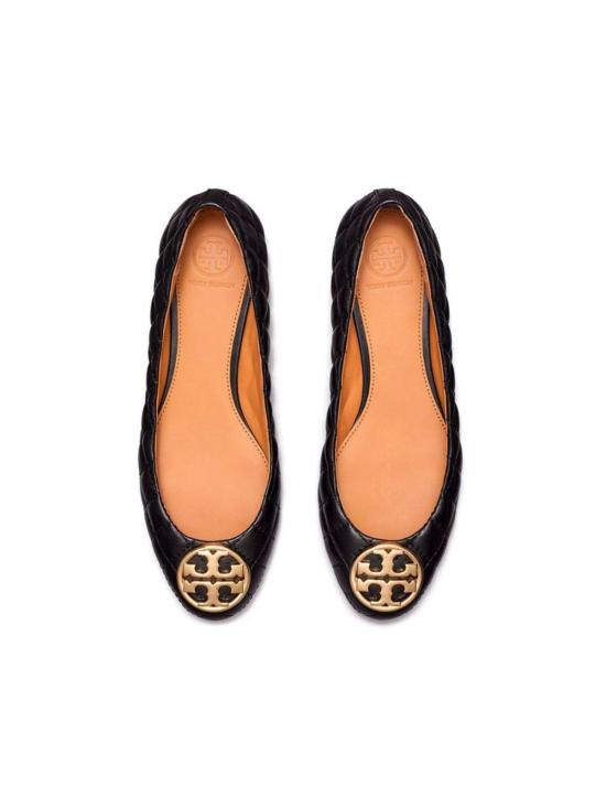 토리버치 플랫 슈즈 토리 버치 첼시 퀼팅 발레 플랫 블랙/골드 - TORY BURCH