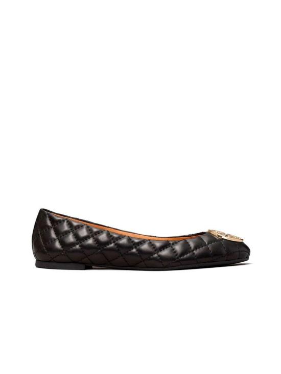  토리버치 플랫 슈즈 토리 버치 첼시 퀼팅 발레 플랫 블랙/골드 - TORY BURCH