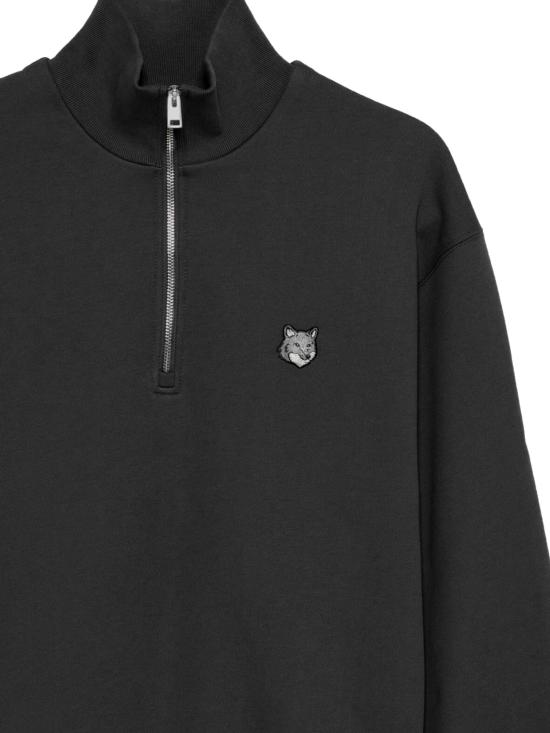 26FW 메종키츠네 폭스 헤드 컴포트 하프 집 스웨트셔츠 PM00305KM0341 P199 BLACK - MAISON KITSUNE