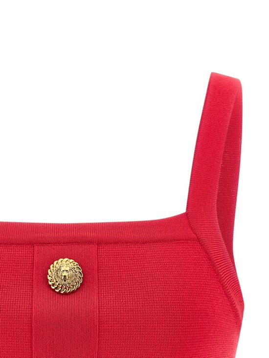  발망 민소매 티셔츠 GF1AA415KJ434PK P26 RED - BALMAIN