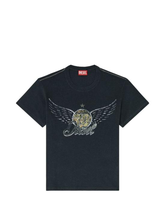 26FW 디젤 반팔 티셔츠 A25965 0HMBP9XX NERO