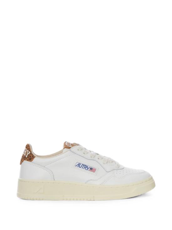 26FW 오트리 메달리스트 로우 레더 스니커즈 AULW HJ02WHT LEOPRINT