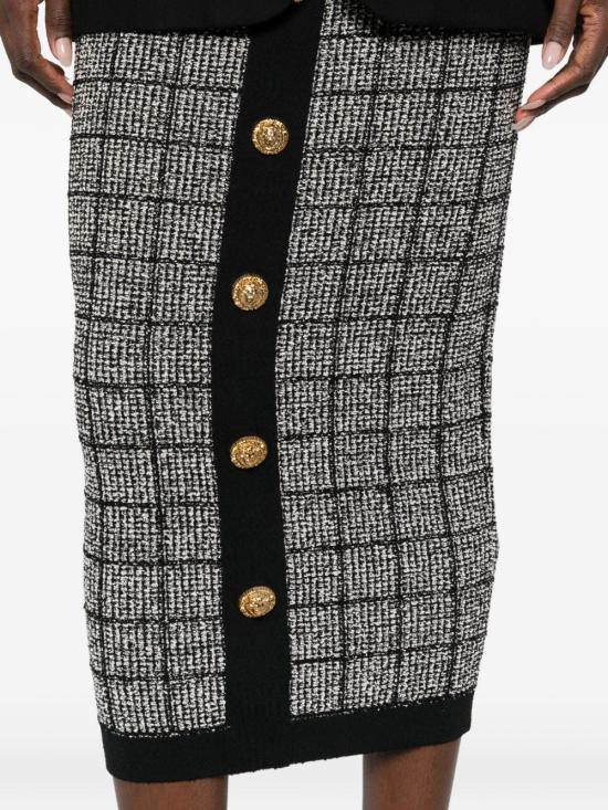  발망 스커트 GF1LD024KJ48EER P26 BLACK - BALMAIN