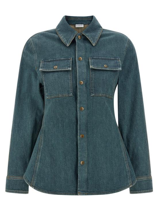  버버리 셔츠 LD8118497MIDBLUE TEAL
