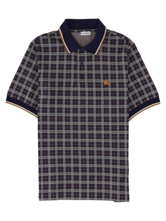  버버리 체크 코튼 블렌드 폴로 셔츠 8119562 C4060 Grey