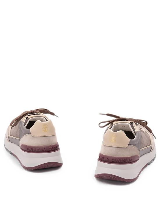 26FW 브루넬로 쿠치넬리 누벅 레더 스웨이드 러닝 스니커즈 MZUSNEO355 CYR60 ANTRACITE MULTI - BRUNELLO CUCINELLI