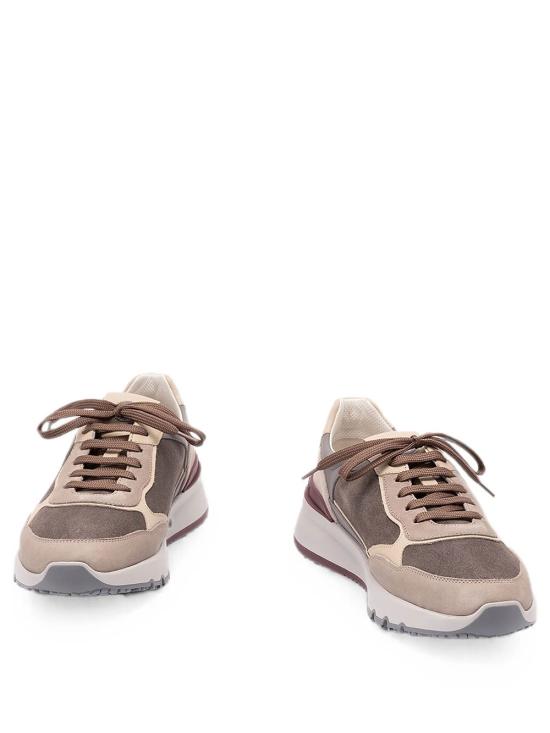 26FW 브루넬로 쿠치넬리 누벅 레더 스웨이드 러닝 스니커즈 MZUSNEO355 CYR60 ANTRACITE MULTI - BRUNELLO CUCINELLI