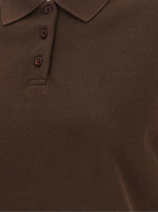 26FW 생로랑 폴로 티셔츠 카산드레 폴로 브라운 - SAINT LAURENT