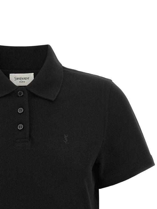 26FW 생로랑 폴로 티셔츠 카산드레 폴로 블랙 - SAINT LAURENT